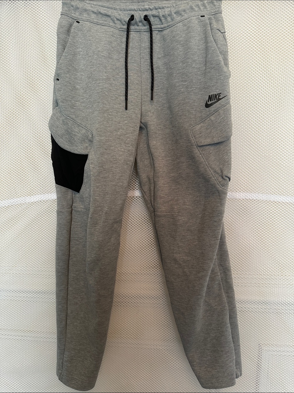 Nike Tech Grey Jogger Pants with Black Pocket Accent